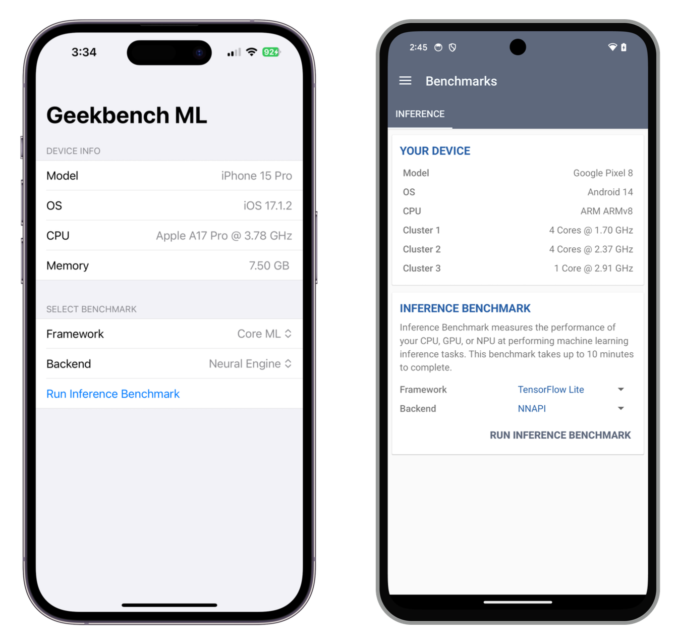 Geekbench ML Result Screenshot