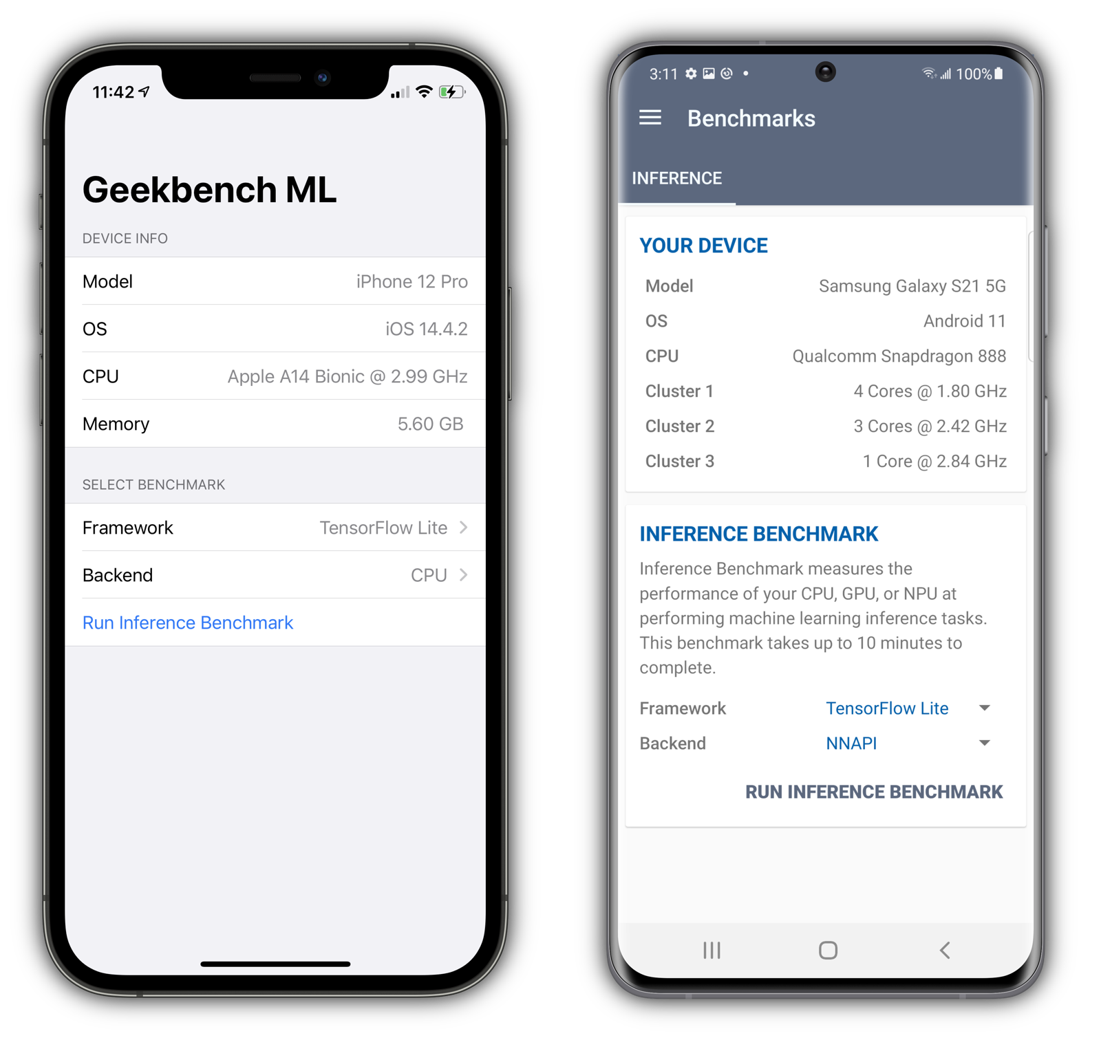 Geekbench ML iOS and Android screenshot