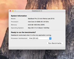 Geekbench - Mac OS X